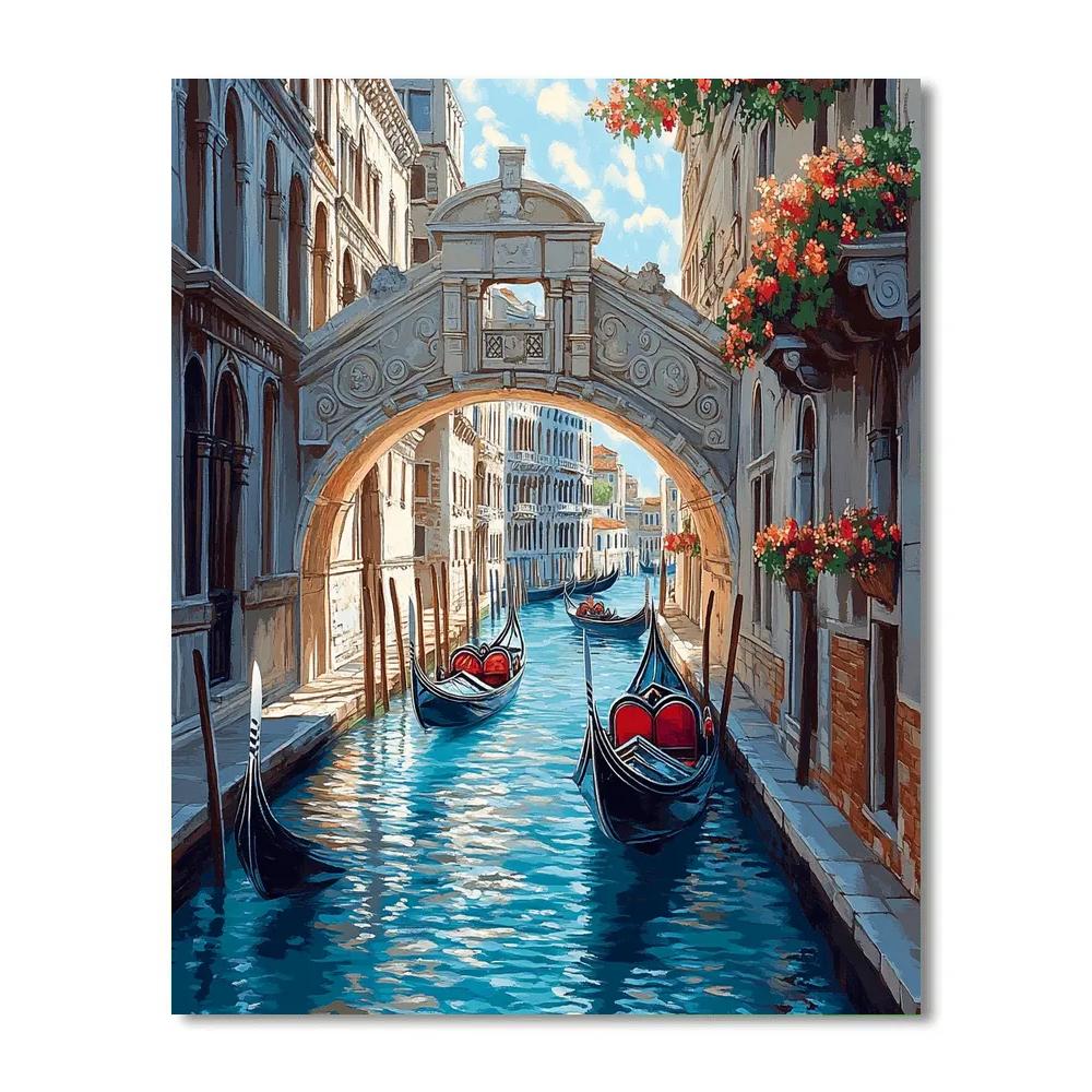 The Bridge Of Sighs And Venetian Canals Venice Italy paint by numbers