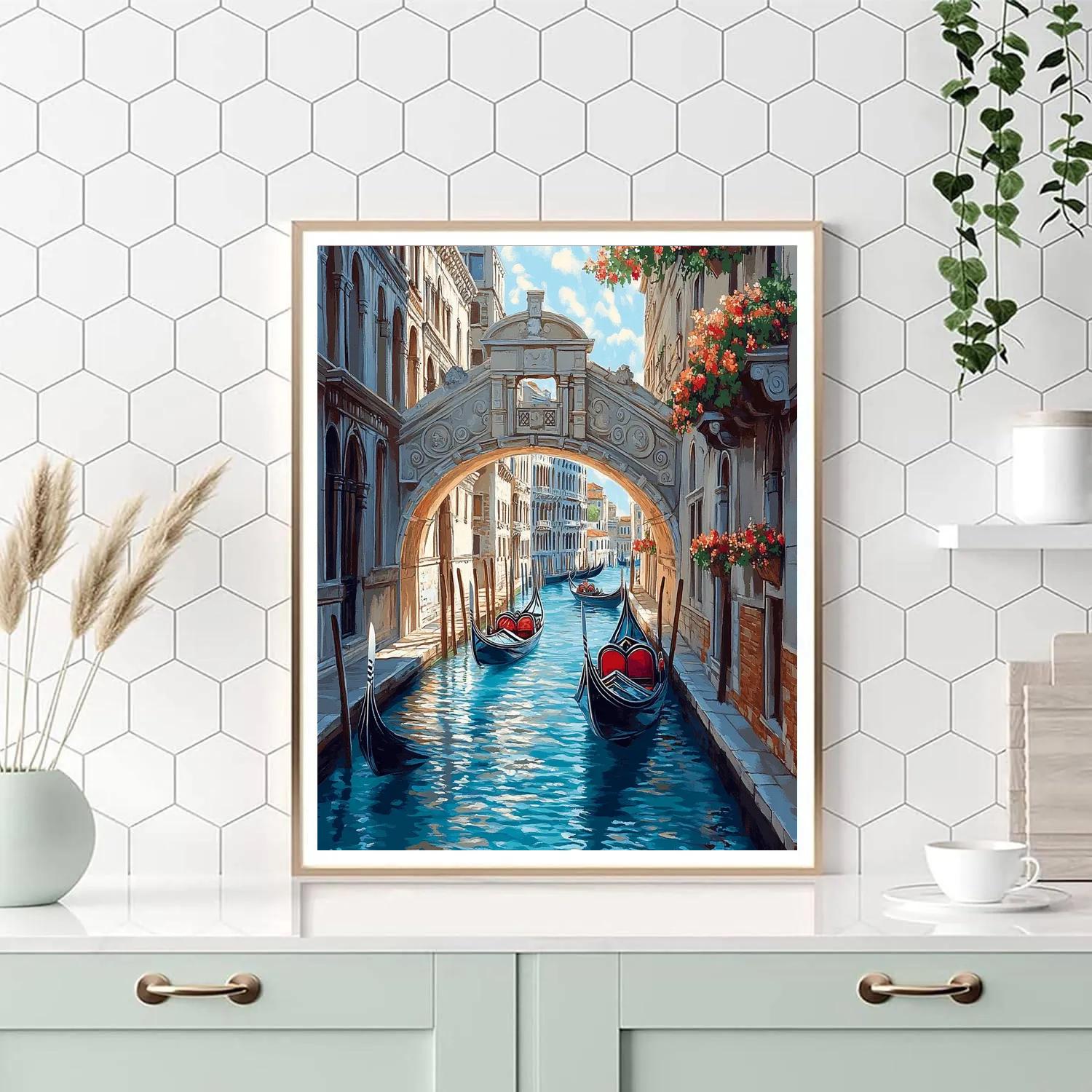 The Bridge Of Sighs And Venetian Canals Venice Italy paint by numbers