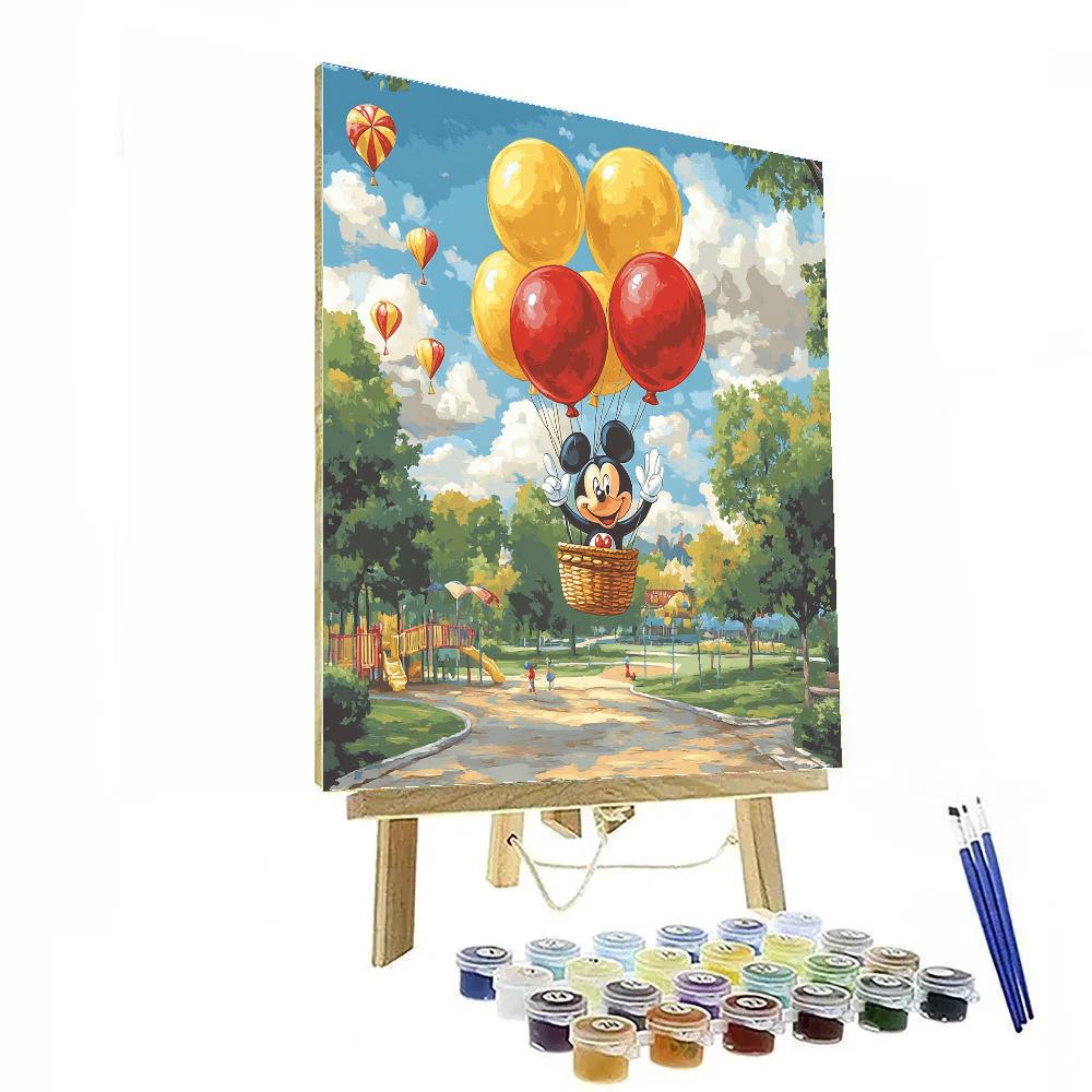 Mickey Mouse Balloon Adventure Disney Inspired DIY paint by numbers