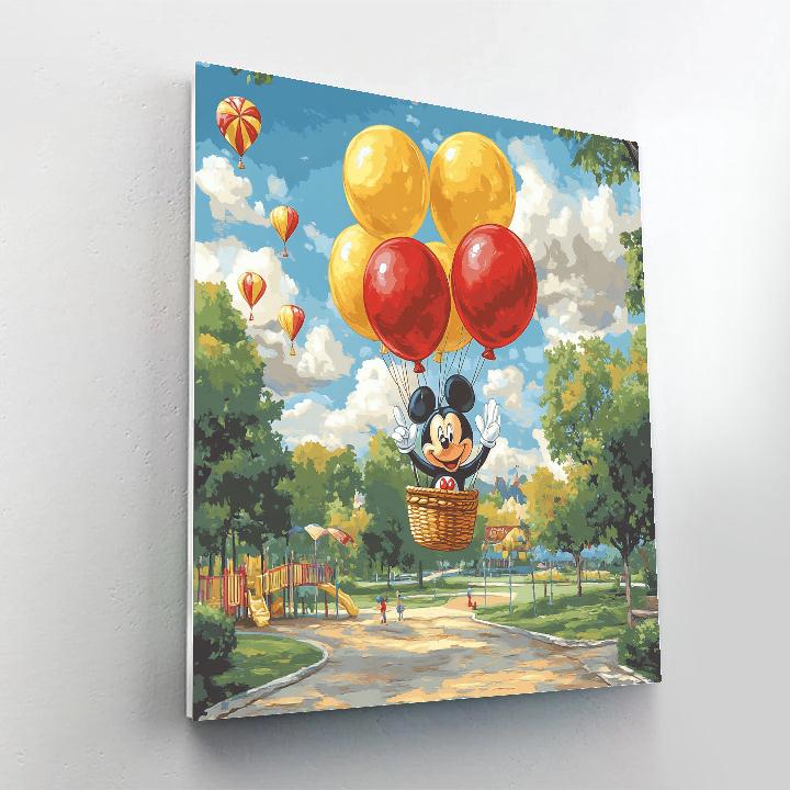 Mickey Mouse Balloon Adventure Disney Inspired DIY paint by numbers