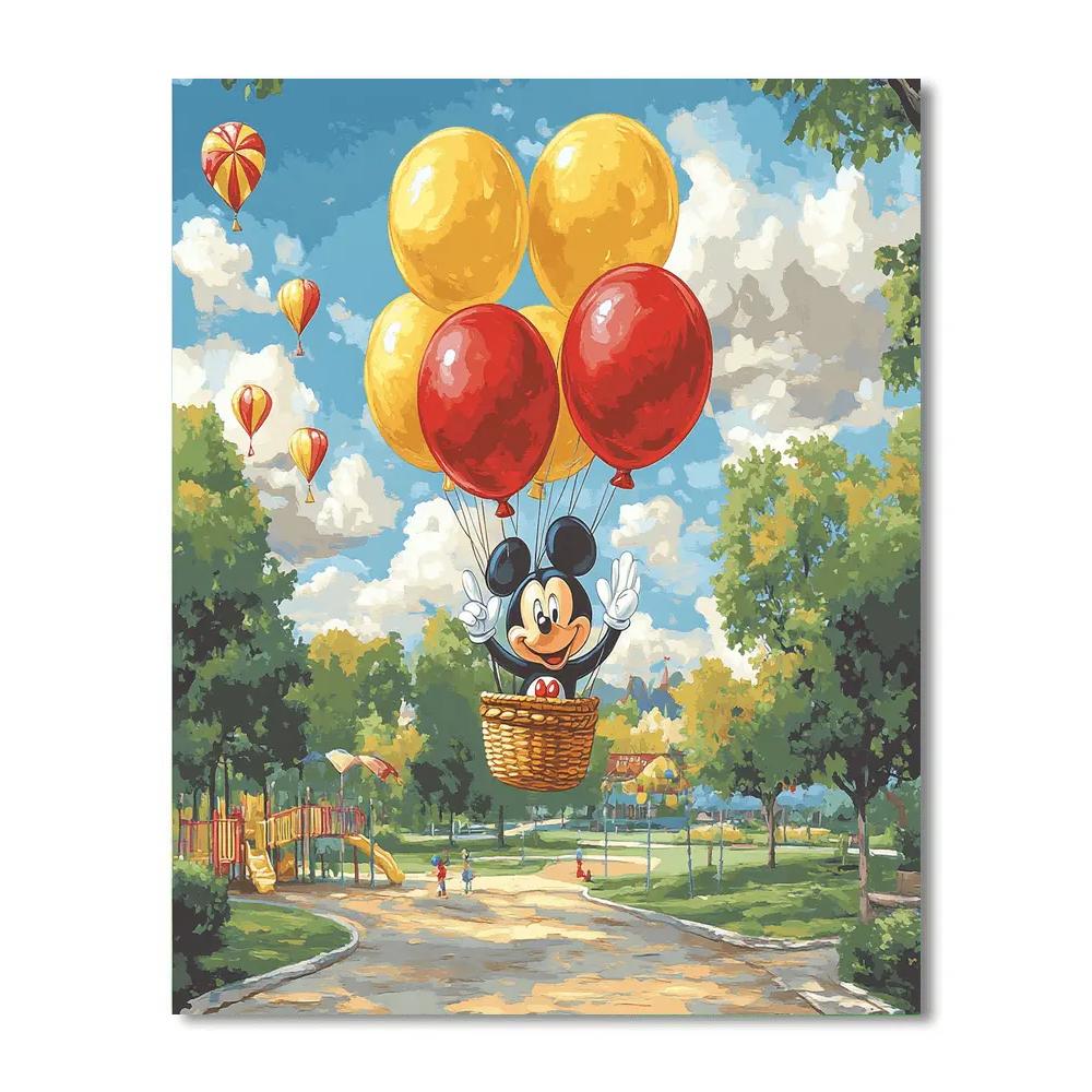 Mickey Mouse Balloon Adventure Disney Inspired DIY paint by numbers