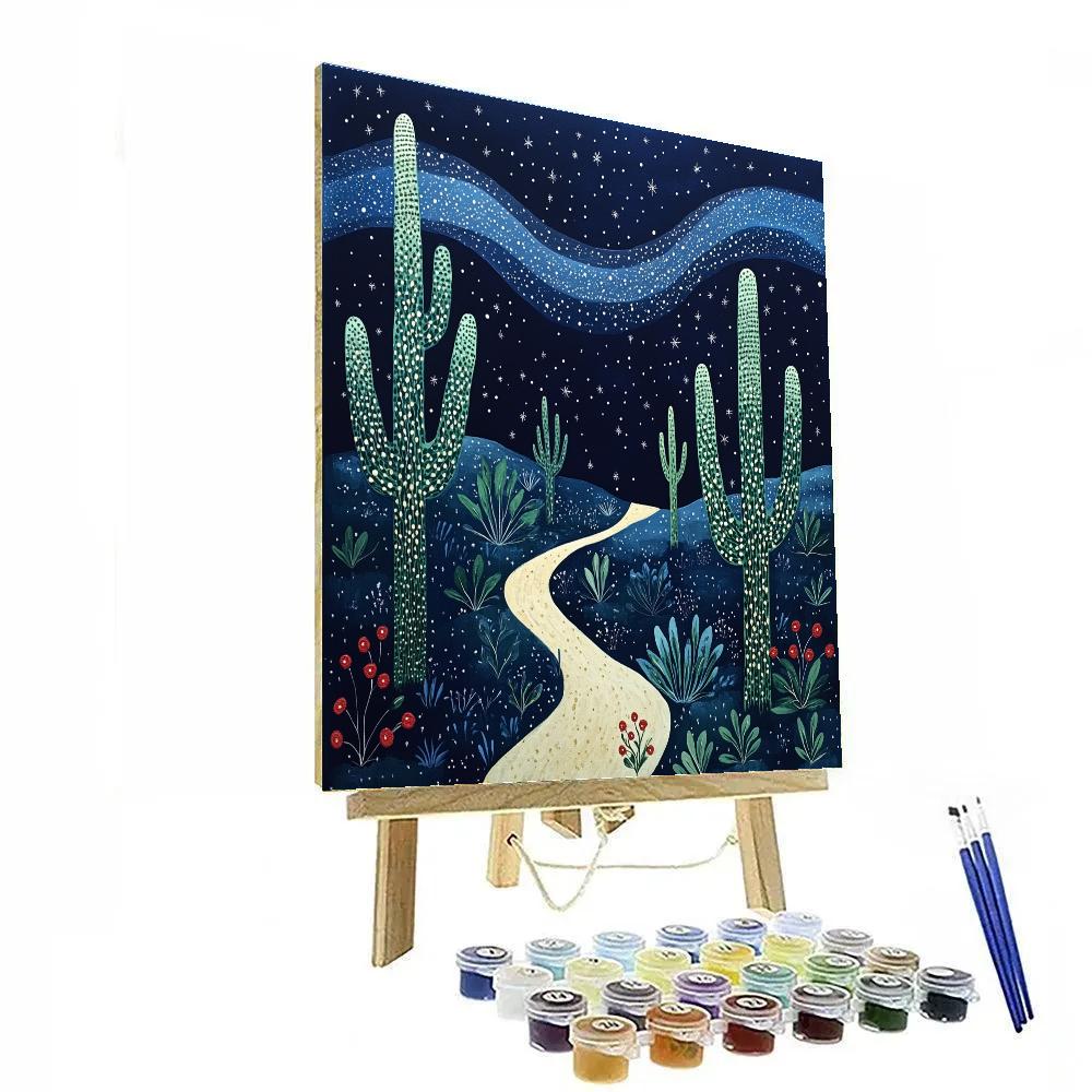 Frida Kahlo Inspired Milky Way Cactus Lullaby paint by number