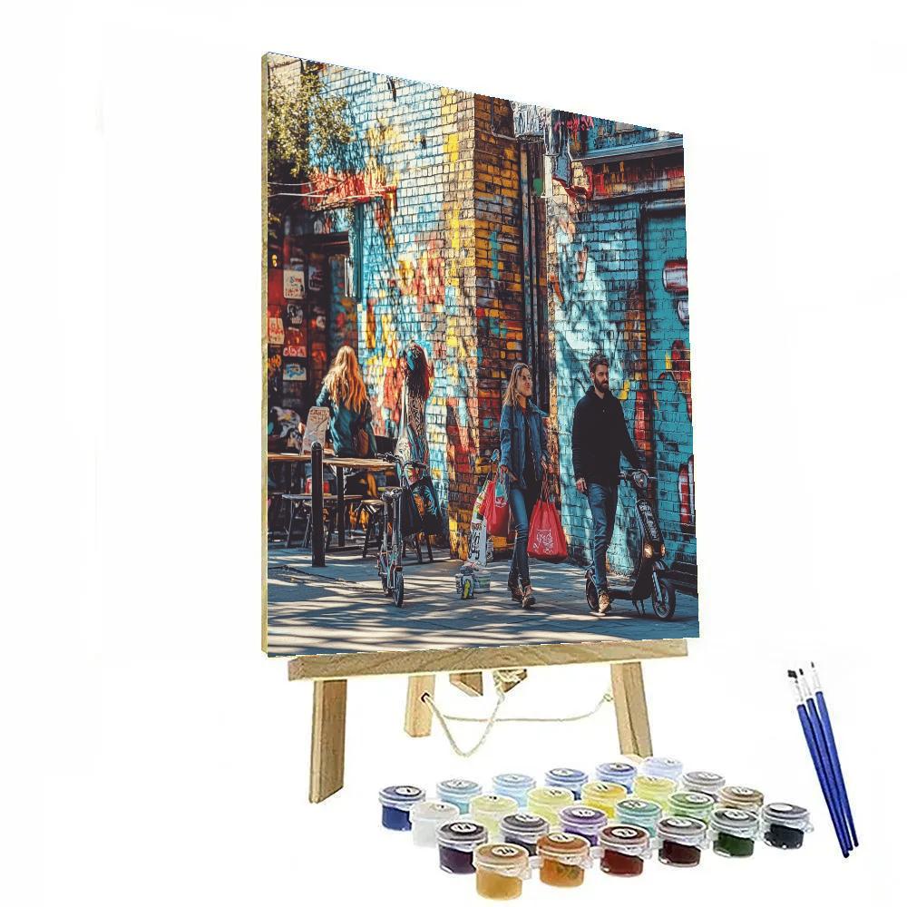 Edgy Street Art And Urban Life In Shoreditch London United Kingdom Painting by numbers kit