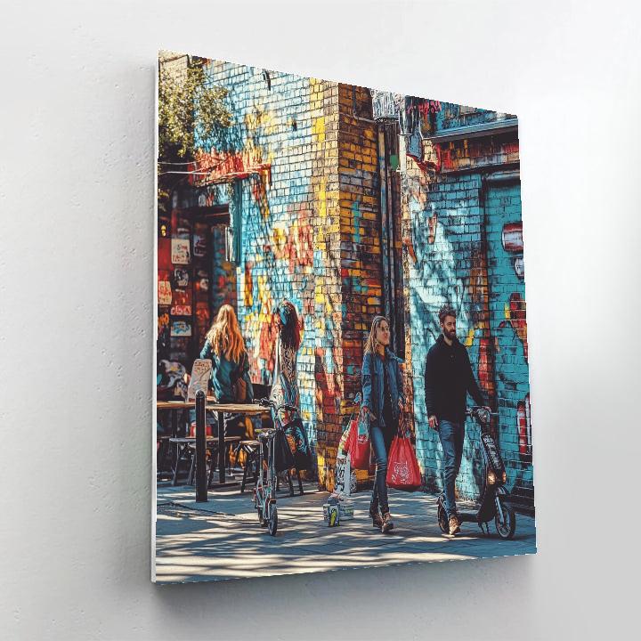 Edgy Street Art And Urban Life In Shoreditch London United Kingdom Painting by numbers kit