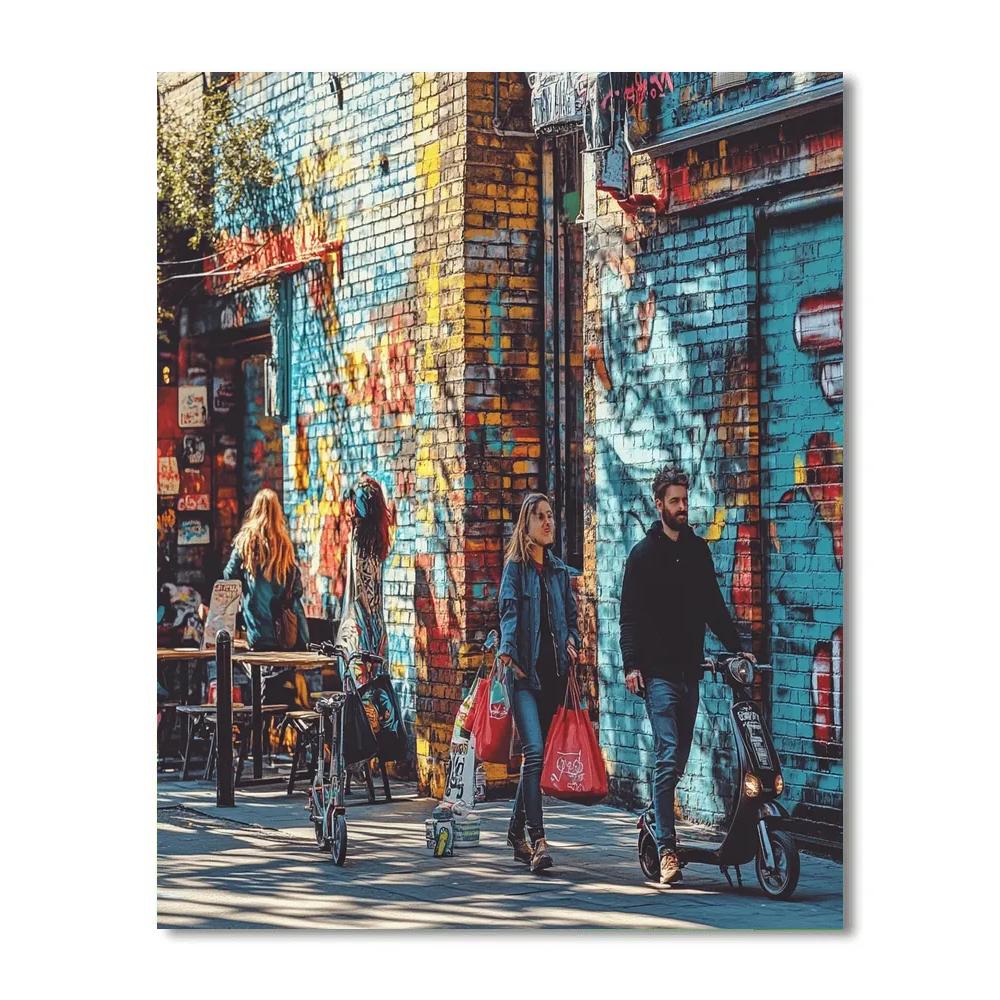 Edgy Street Art And Urban Life In Shoreditch London United Kingdom Painting by numbers kit