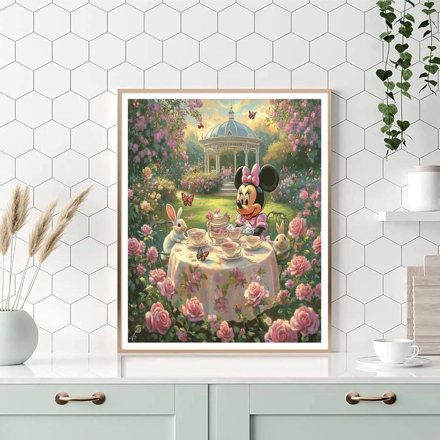 Minnie Mouse Tea Garden Disney Inspired Painting by numbers kit