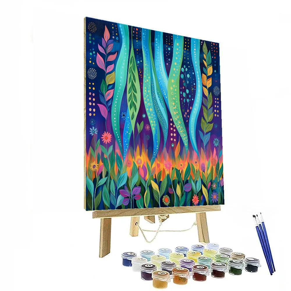 Frida Kahlo Inspired Aurora Of Sacred Leaves paint by numbers