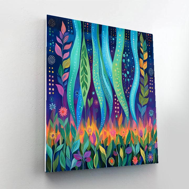 Frida Kahlo Inspired Aurora Of Sacred Leaves paint by numbers