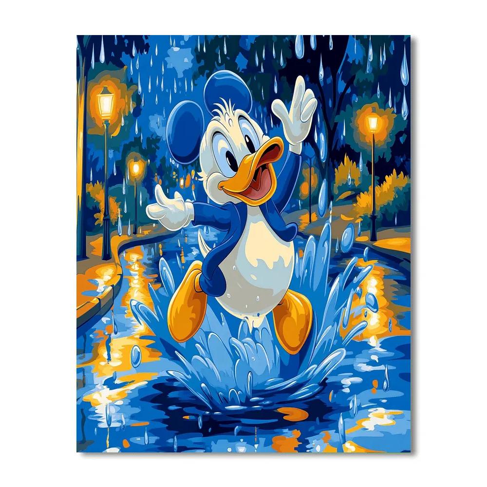 Donald Duck Rainy Day Splash Disney Inspired Numbered painting kits