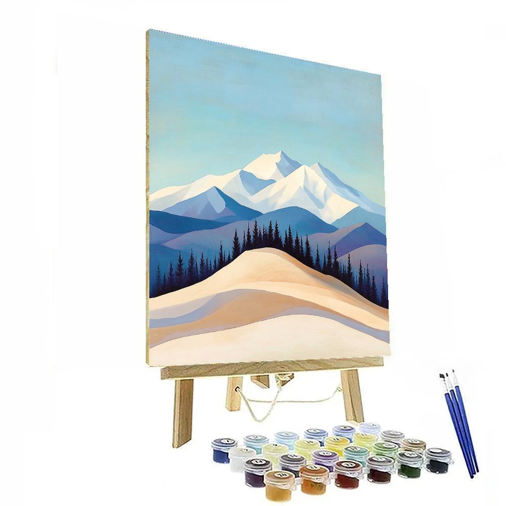 Lawren Harris Inspired Wind Sculpted Pines On Ochre Ridge paint by number