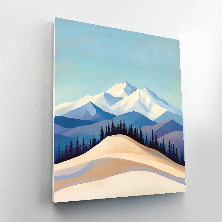 Lawren Harris Inspired Wind Sculpted Pines On Ochre Ridge paint by number