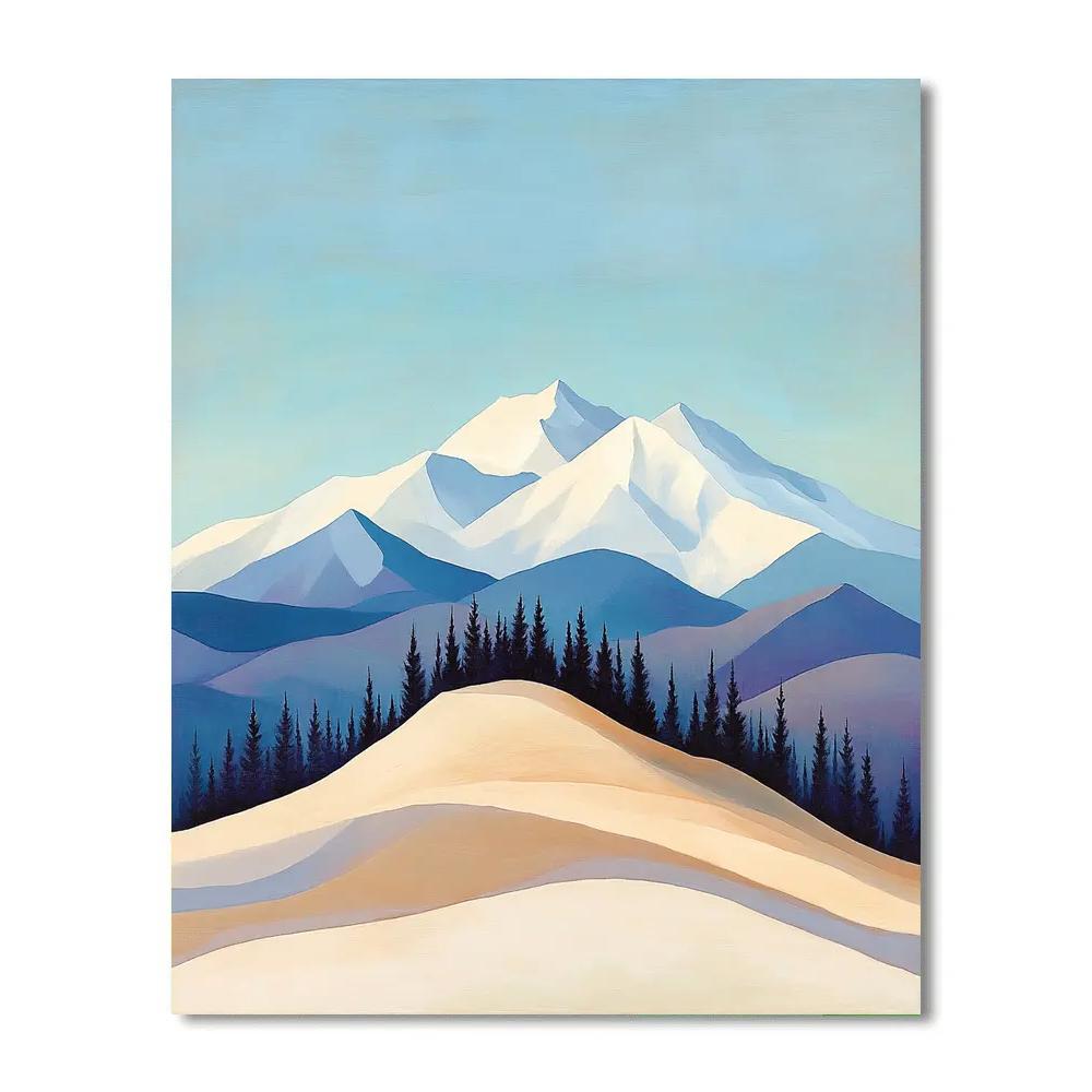 Lawren Harris Inspired Wind Sculpted Pines On Ochre Ridge paint by number