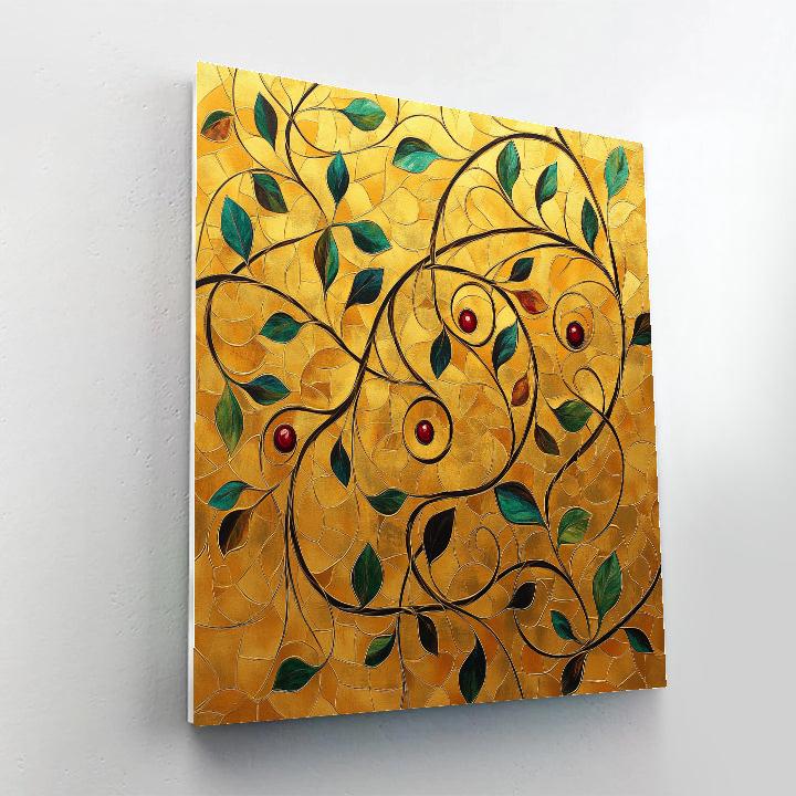 Gustav Klimt Inspired Golden Spiral Vines DIY paint by numbers