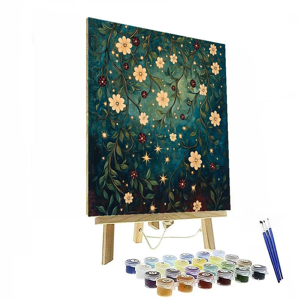 Frida Kahlo Inspired Constellation Of Healing Vines paint by color