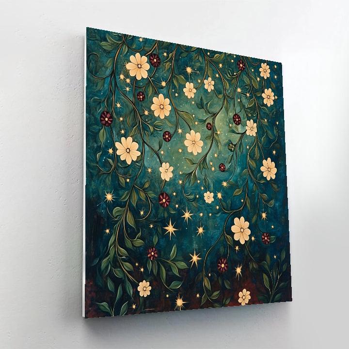 Frida Kahlo Inspired Constellation Of Healing Vines paint by color