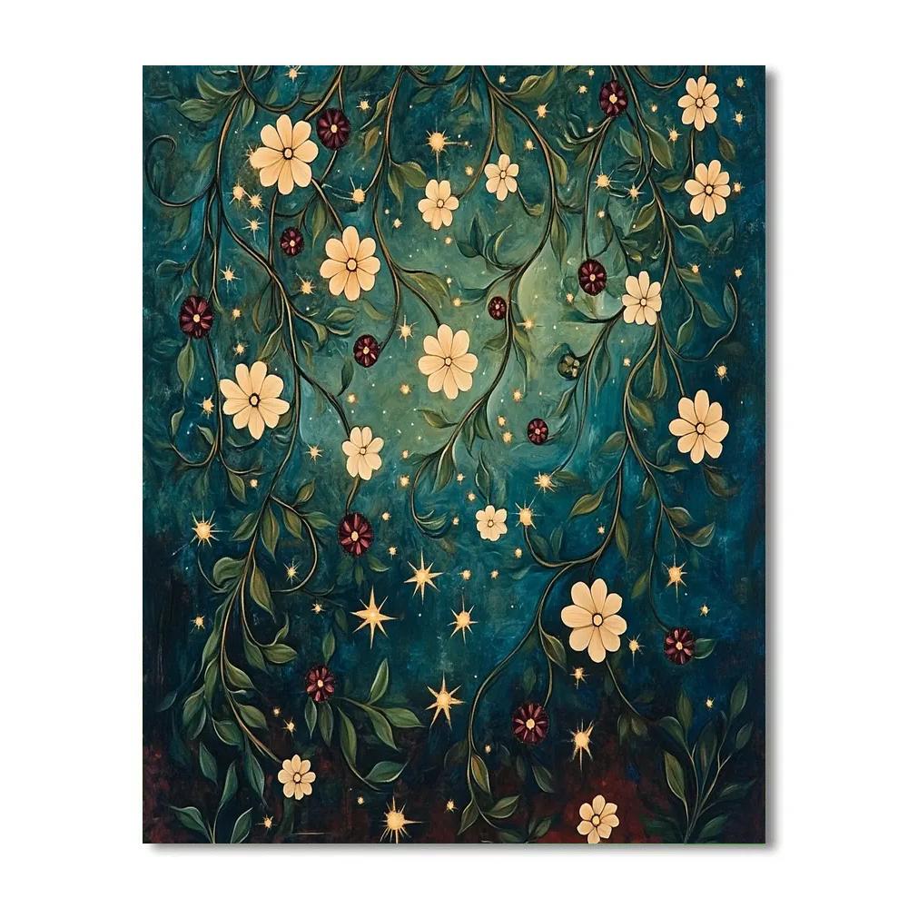 Frida Kahlo Inspired Constellation Of Healing Vines paint by color