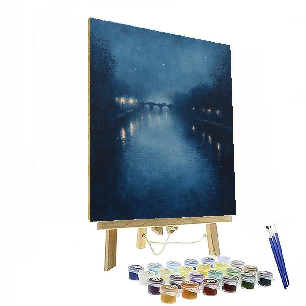 Whistler Inspired Nocturne River And Stars Paint by numbers art