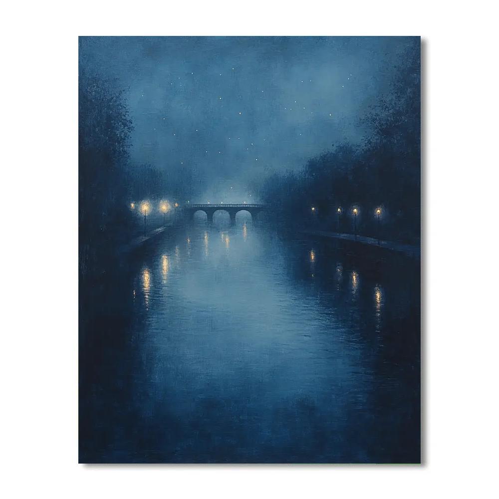 Whistler Inspired Nocturne River And Stars Paint by numbers art