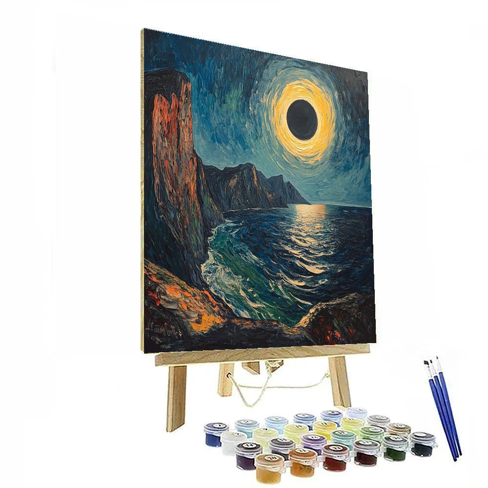 Edvard Munch Inspired Eclipse Over Trembling Fjord Paint by numbers kits
