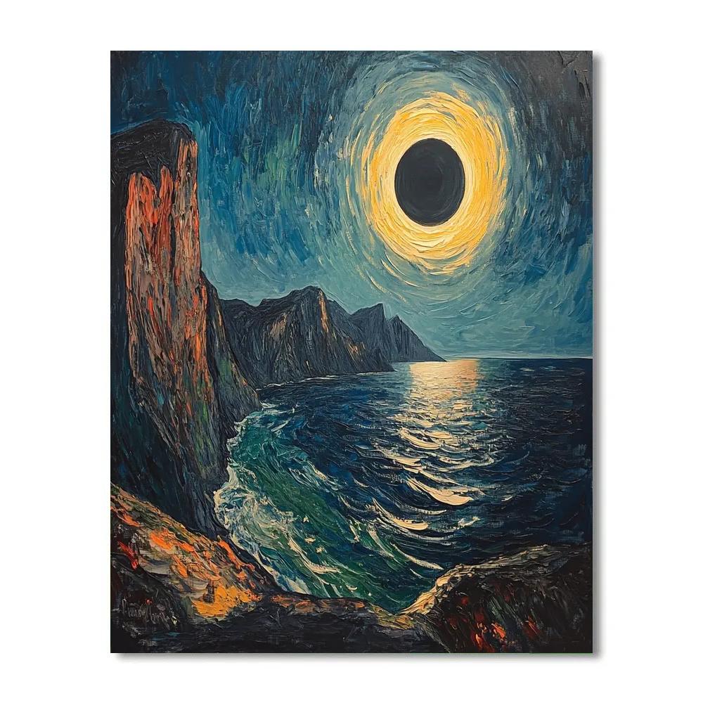 Edvard Munch Inspired Eclipse Over Trembling Fjord Paint by numbers kits
