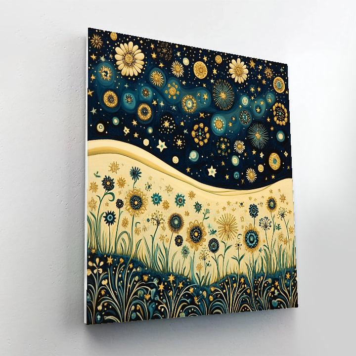 Gustav Klimt Inspired Decorative Celestial Meadow Numbered painting kits