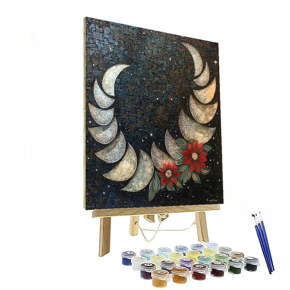 Frida Kahlo Inspired Lunar Phases Of Wild Petals paint by number
