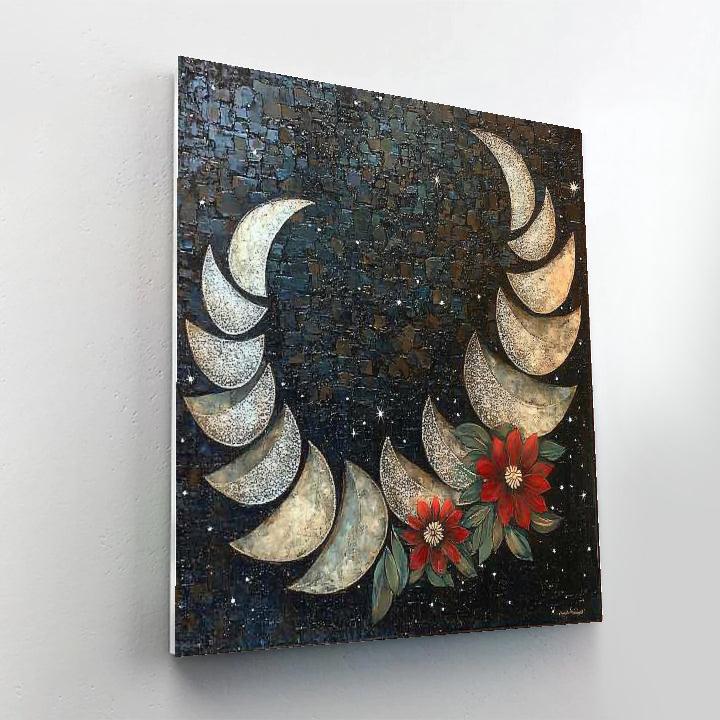 Frida Kahlo Inspired Lunar Phases Of Wild Petals paint by number
