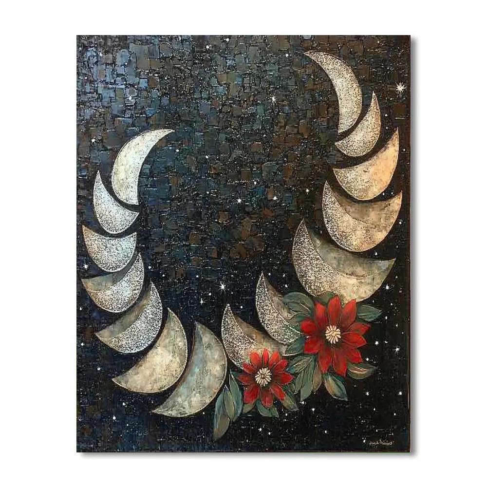 Frida Kahlo Inspired Lunar Phases Of Wild Petals paint by number