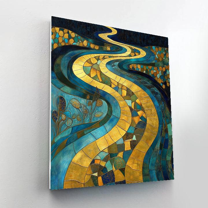 Gustav Klimt Inspired Ornamental River Currents DIY paint by numbers