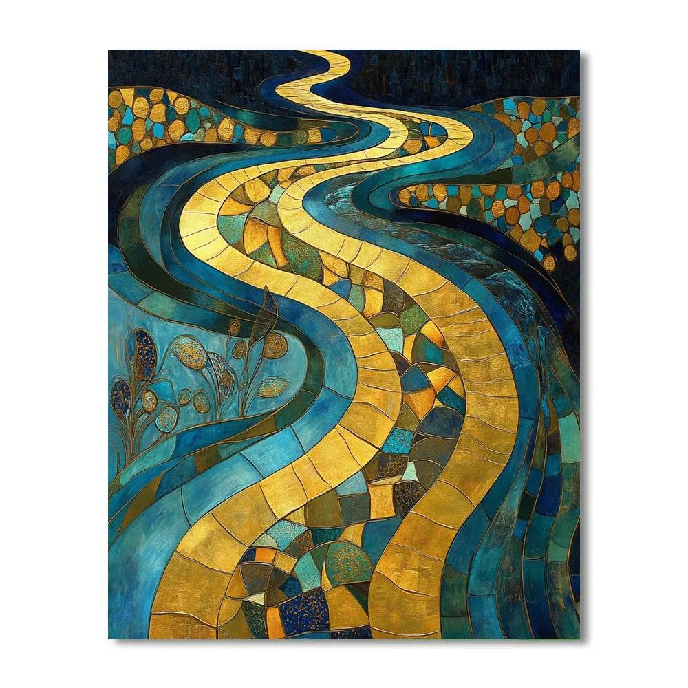 Gustav Klimt Inspired Ornamental River Currents DIY paint by numbers