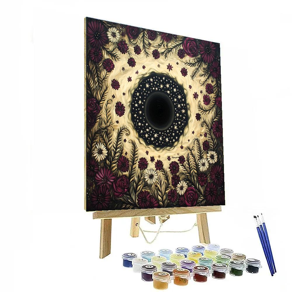Frida Kahlo Inspired Black Hole Heart Of Night Blooms Painting by numbers kit