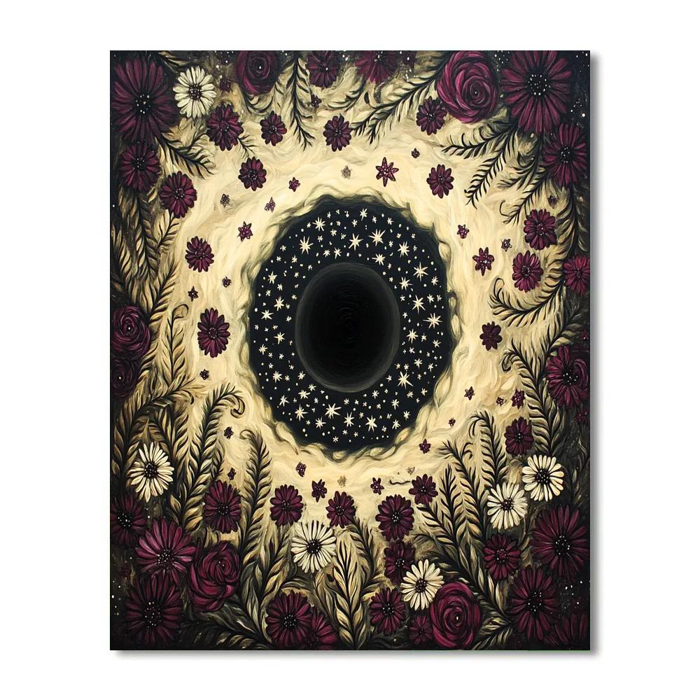 Frida Kahlo Inspired Black Hole Heart Of Night Blooms Painting by numbers kit