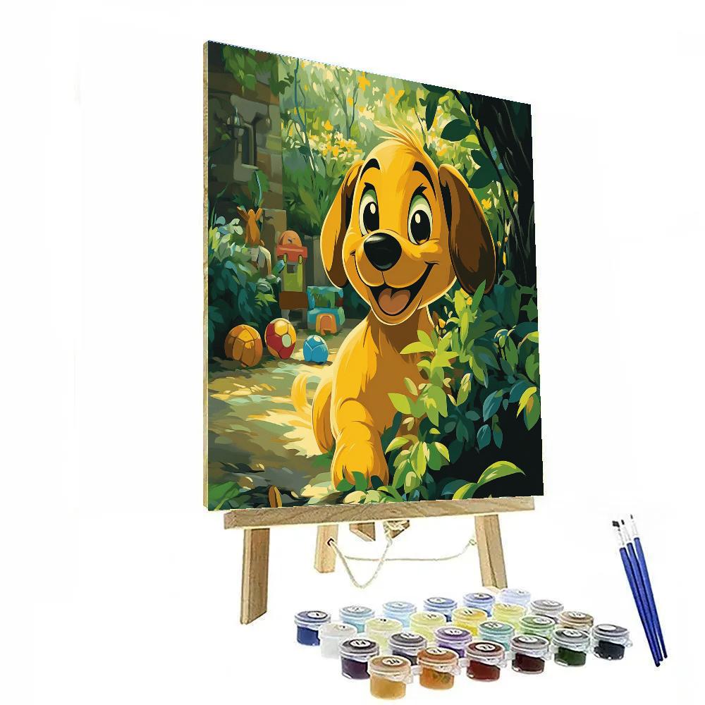 Pluto Hide And Seek Disney Inspired Number painting