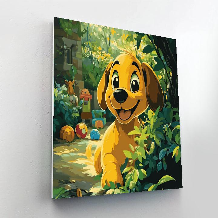 Pluto Hide And Seek Disney Inspired Number painting