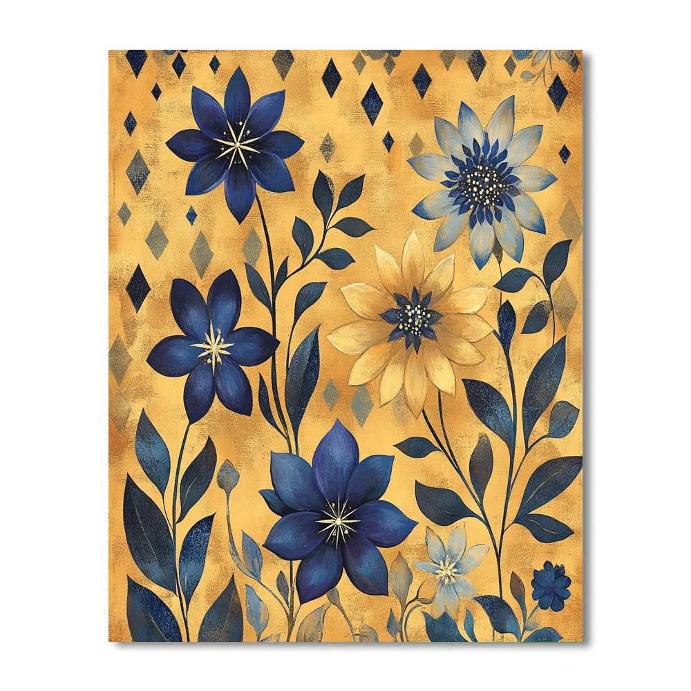 Gustav Klimt Inspired Symbolic Star Bloom Numbered painting kits