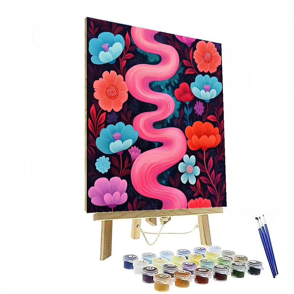 Frida Kahlo Inspired Nebula Serpent Of Floral Smoke paint by numbers