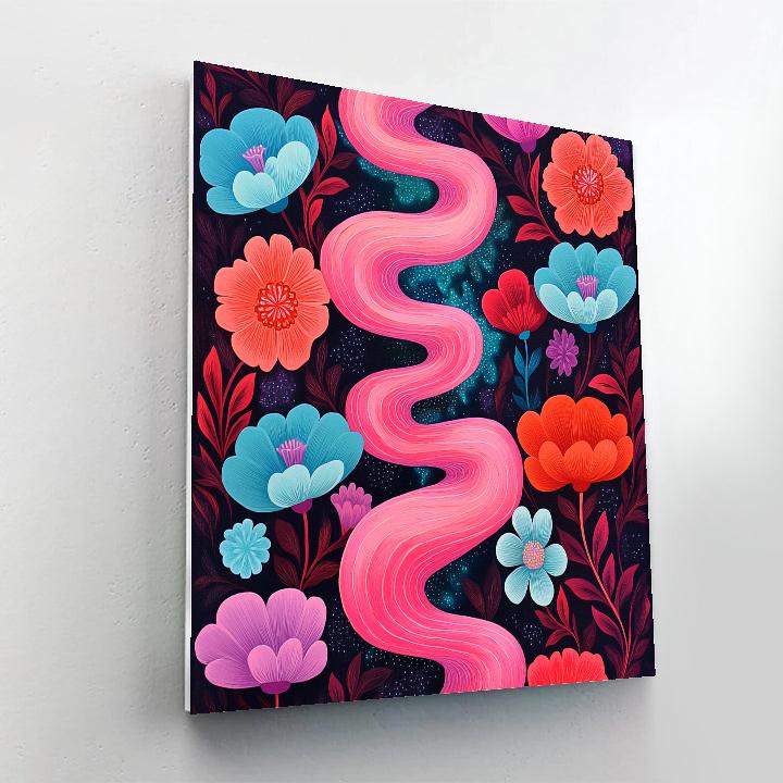 Frida Kahlo Inspired Nebula Serpent Of Floral Smoke paint by numbers