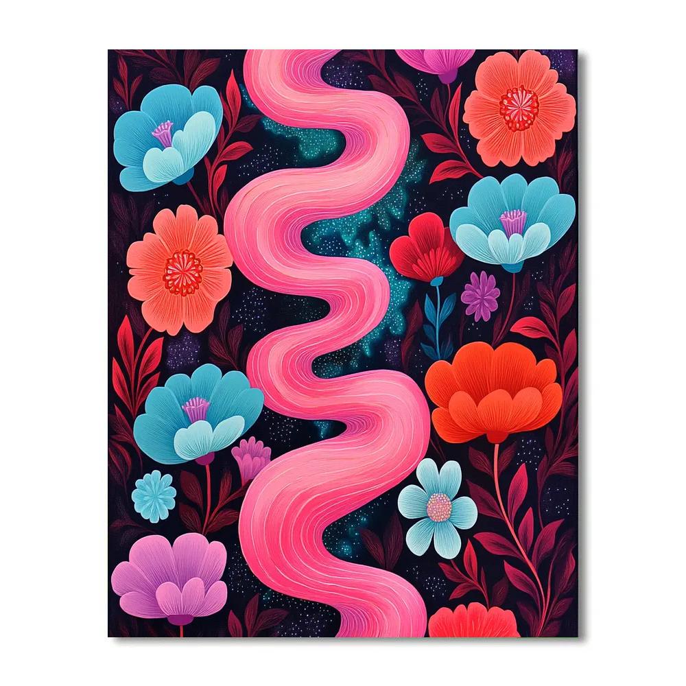 Frida Kahlo Inspired Nebula Serpent Of Floral Smoke paint by numbers