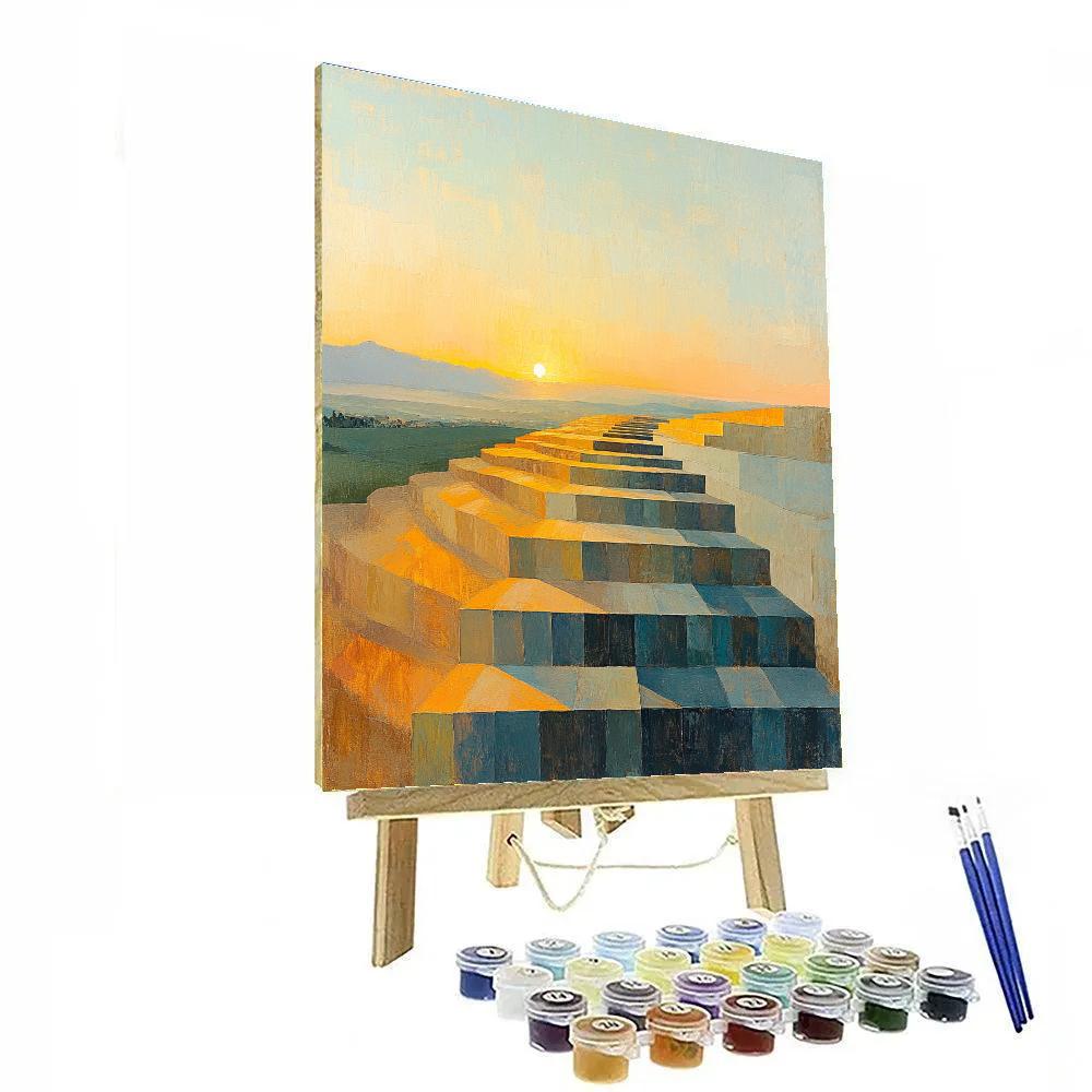 Paul Cézanne Inspired Tectonic Light Terrace At Distant Dawn paint by number