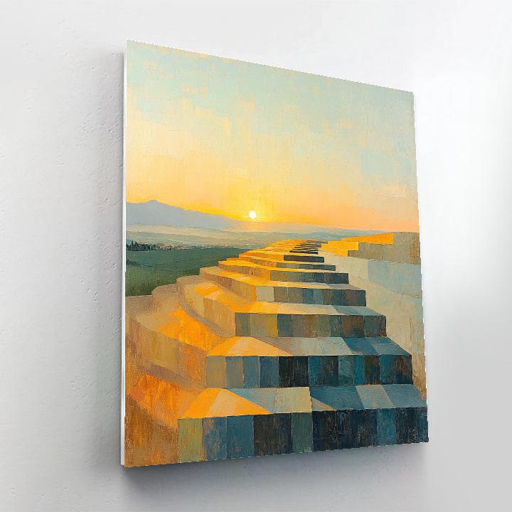 Paul Cézanne Inspired Tectonic Light Terrace At Distant Dawn paint by number