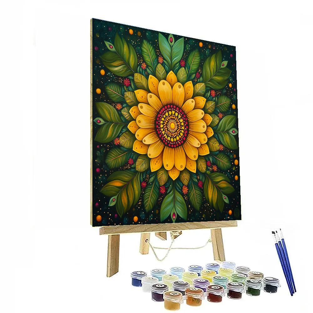 Frida Kahlo Inspired Cosmic Pollination Mandala Number painting