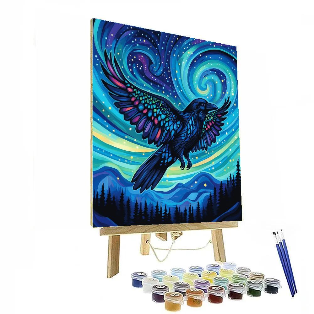 Norval Morrisseau Inspired Aurora Raven Spirit Currents Painting by numbers kit
