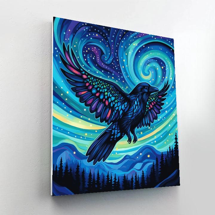 Norval Morrisseau Inspired Aurora Raven Spirit Currents Painting by numbers kit