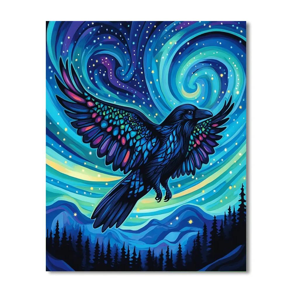 Norval Morrisseau Inspired Aurora Raven Spirit Currents Painting by numbers kit