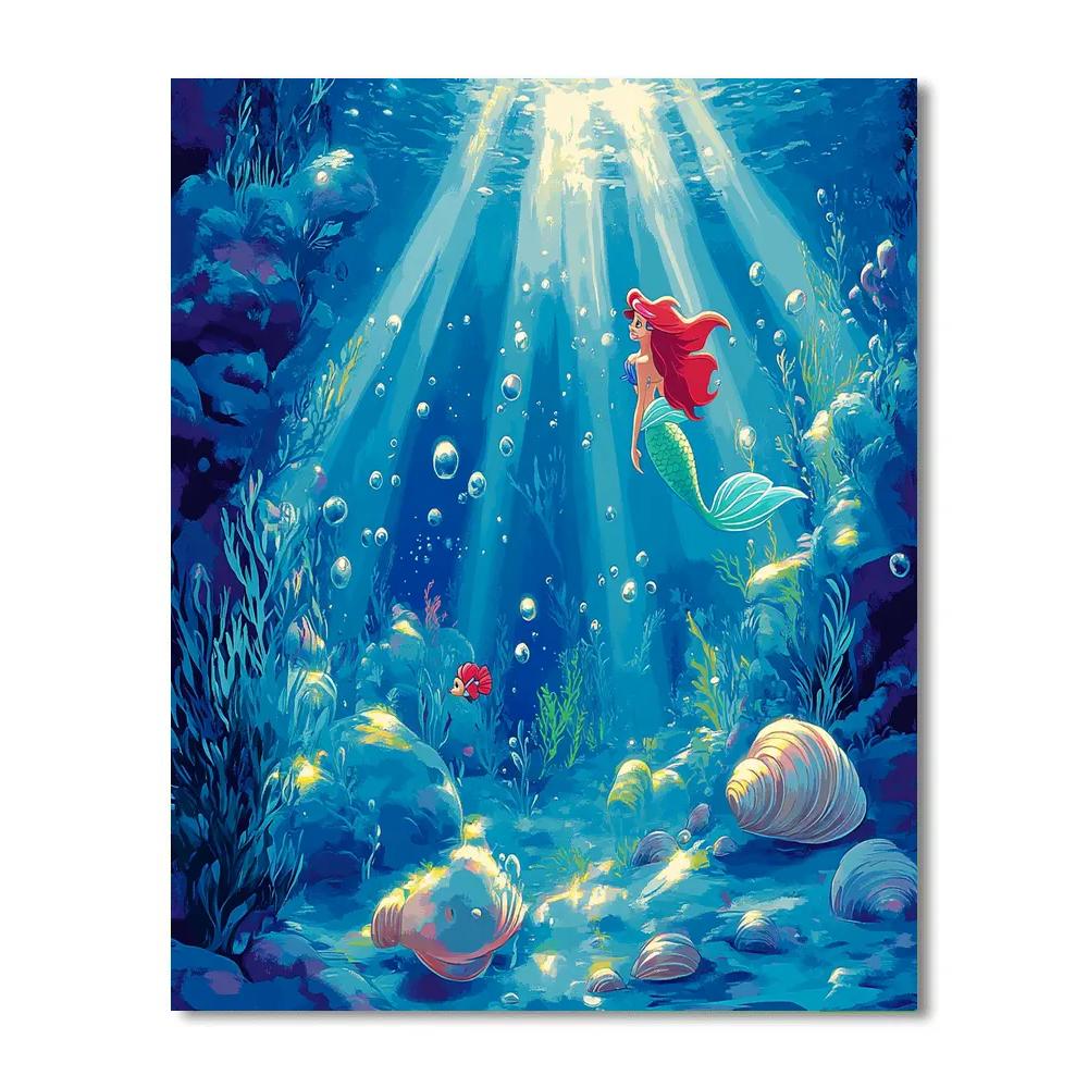 Ariel Undersea Garden Disney Inspired paint by numbers
