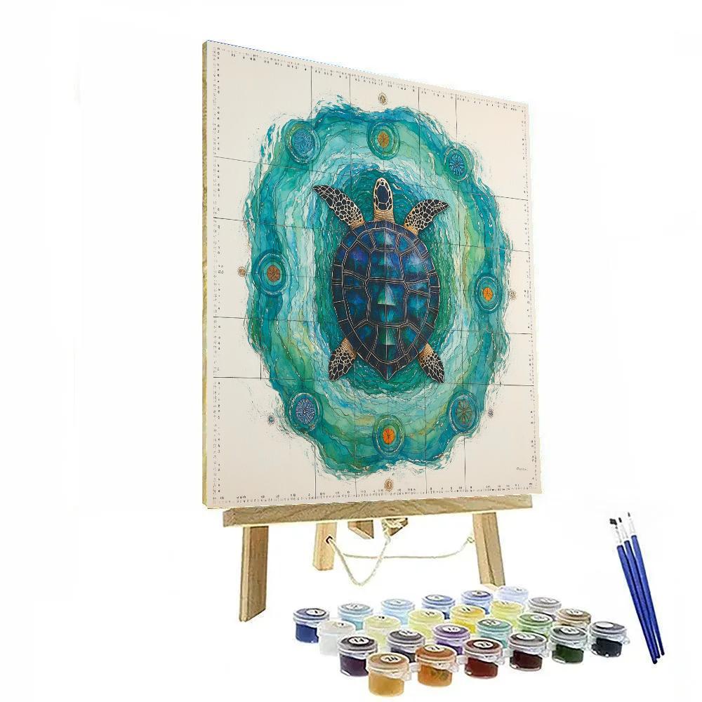 Norval Morrisseau Inspired Turtle Of The Four Waters paint by numbers