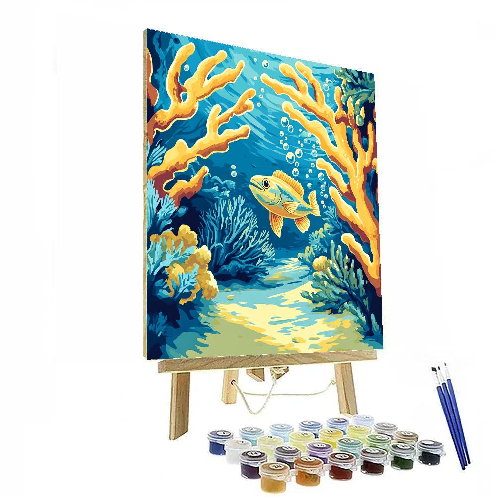 Flounder Coral Hideaway Disney Inspired Numbered painting kits