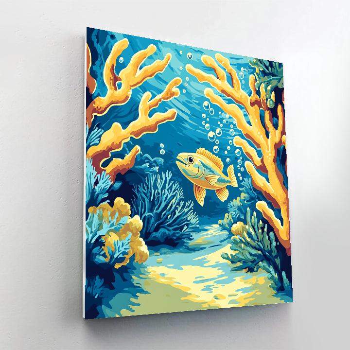 Flounder Coral Hideaway Disney Inspired Numbered painting kits