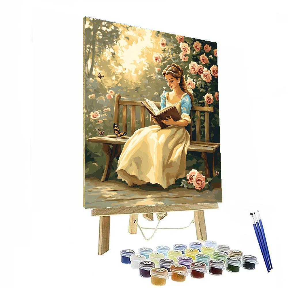 Belle Reading Garden Bench Disney Inspired paint by color