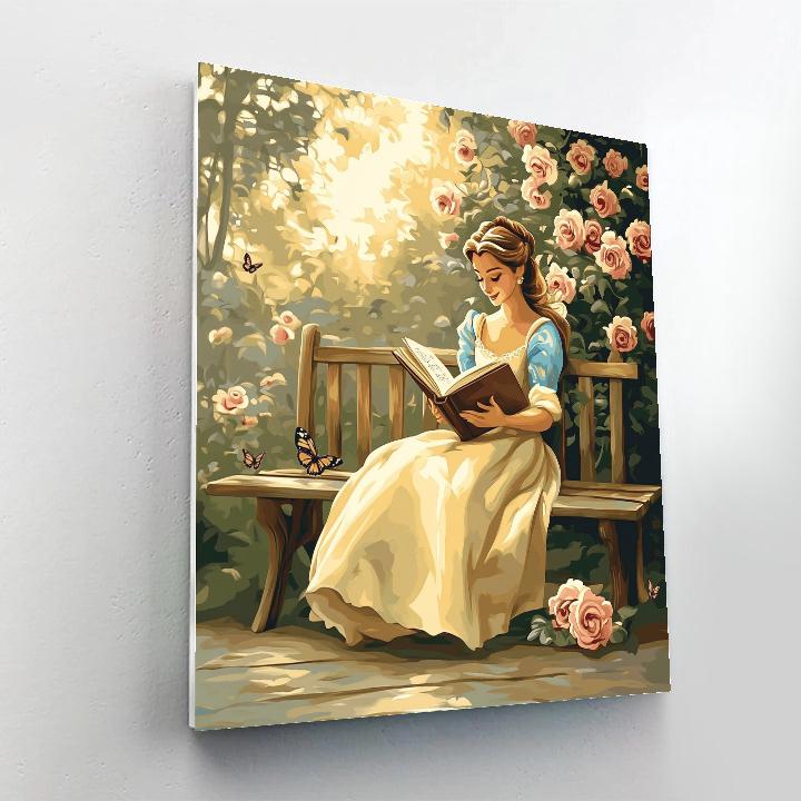 Belle Reading Garden Bench Disney Inspired paint by color